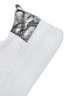 Kadın Beyaz Kalın Tabanlı Bağcıklı Deri Sneaker | Derimod Kadın Beyaz Kalın Tabanlı Bağcıklı Deri Sneaker | Derimod