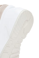 Kadın Bej Dolgu Topuklu Bağcıklı Deri Sneaker | Derimod Kadın Bej Dolgu Topuklu Bağcıklı Deri Sneaker | Derimod