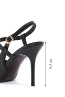 Women's Black Ankle Strap Thin Heeled Leather Shoes | Derimod Women's Black Ankle Strap Thin Heeled Leather Shoes | Derimod