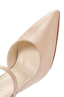 Women's Gold Ankle Strap Heeled Leather Shoes | Derimod Women's Gold Ankle Strap Heeled Leather Shoes | Derimod