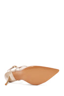 Kadın Altın Bilekten Bantlı Topuklu Deri Ayakkabı | Derimod Kadın Altın Bilekten Bantlı Topuklu Deri Ayakkabı | Derimod