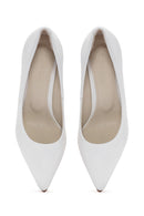 Women's White Thin Heeled Leather Stiletto | Derimod Women's White Thin Heeled Leather Stiletto | Derimod