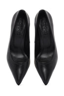 Women's Black Thin Heeled Leather Stiletto | Derimod Women's Black Thin Heeled Leather Stiletto | Derimod