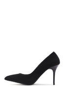 Women's Black High Heel Suede Leather Stiletto | Derimod Women's Black High Heel Suede Leather Stiletto | Derimod