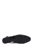Women's Black Open Back Leather Ballerinas | Derimod Women's Black Open Back Leather Ballerinas | Derimod