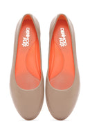 Derimod Flex Women's Beige Leather Ballerinas | Derimod Derimod Flex Women's Beige Leather Ballerinas | Derimod
