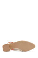 Women's Cream Thick Heeled Open Back Leather Shoes | Derimod Women's Cream Thick Heeled Open Back Leather Shoes | Derimod