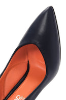 Kadın Lacivert İnce Topuklu Deri Stiletto | Derimod Kadın Lacivert İnce Topuklu Deri Stiletto | Derimod