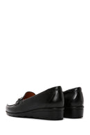 Women's Black Wedge Heeled Leather Comfort Shoes | Derimod Women's Black Wedge Heeled Leather Comfort Shoes | Derimod