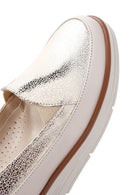 Women's Beige Leather Comfort Loafer | Derimod Women's Beige Leather Comfort Loafer | Derimod
