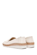 Women's Beige Leather Comfort Loafer | Derimod Women's Beige Leather Comfort Loafer | Derimod