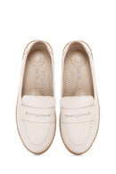 Women's Beige Leather Comfort Loafer | Derimod Women's Beige Leather Comfort Loafer | Derimod