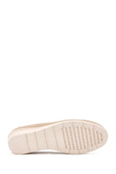 Women's Beige Leather Comfort Loafer | Derimod Women's Beige Leather Comfort Loafer | Derimod