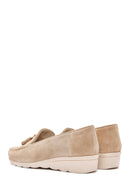 Women's Beige Leather Comfort Loafer | Derimod Women's Beige Leather Comfort Loafer | Derimod