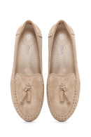 Women's Beige Leather Comfort Loafer | Derimod Women's Beige Leather Comfort Loafer | Derimod