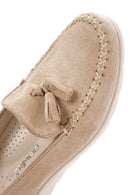 Women's Beige Leather Comfort Loafer | Derimod Women's Beige Leather Comfort Loafer | Derimod