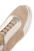 Women's Beige Lace-up Leather Sneaker | Derimod Women's Beige Lace-up Leather Sneaker | Derimod