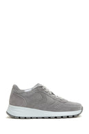 Kadın Gri Bağcıklı Süet Deri Sneaker | Derimod Kadın Gri Bağcıklı Süet Deri Sneaker | Derimod