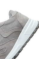 Kadın Gri Bağcıklı Süet Deri Sneaker | Derimod Kadın Gri Bağcıklı Süet Deri Sneaker | Derimod