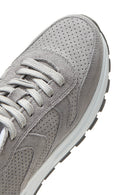 Kadın Gri Bağcıklı Süet Deri Sneaker | Derimod Kadın Gri Bağcıklı Süet Deri Sneaker | Derimod