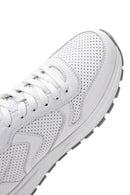 Women's White Lace-Up Leather Sneaker | Derimod Women's White Lace-Up Leather Sneaker | Derimod