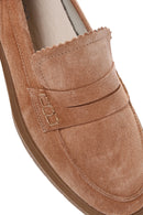 Kadın Pudra Süet Deri Maskülen Loafer | Derimod Kadın Pudra Süet Deri Maskülen Loafer | Derimod