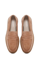 Kadın Pudra Süet Deri Maskülen Loafer | Derimod Kadın Pudra Süet Deri Maskülen Loafer | Derimod