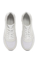 Kadın Beyaz Kalın Topuklu Bağcıklı Deri Sneaker | Derimod Kadın Beyaz Kalın Topuklu Bağcıklı Deri Sneaker | Derimod
