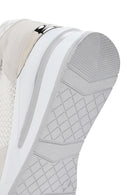 Kadın Beyaz Kalın Topuklu Bağcıklı Deri Sneaker | Derimod Kadın Beyaz Kalın Topuklu Bağcıklı Deri Sneaker | Derimod