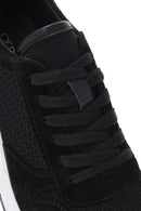 Women's Black Thick Heeled Lace-Up Leather Sneaker | Derimod Women's Black Thick Heeled Lace-Up Leather Sneaker | Derimod