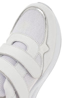 Kadın Beyaz Kalın Topuklu Bantlı Deri Sneaker | Derimod Kadın Beyaz Kalın Topuklu Bantlı Deri Sneaker | Derimod