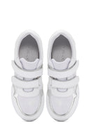 Kadın Beyaz Kalın Topuklu Bantlı Deri Sneaker | Derimod Kadın Beyaz Kalın Topuklu Bantlı Deri Sneaker | Derimod