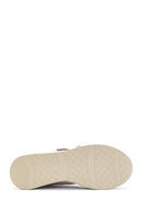 Kadın Bej Kalın Topuklu Bantlı Deri Sneaker | Derimod Kadın Bej Kalın Topuklu Bantlı Deri Sneaker | Derimod