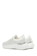 Derimod Zero Women's White Thick Soled Stone Sneaker | Derimod Derimod Zero Women's White Thick Soled Stone Sneaker | Derimod