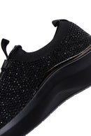 Derimod Zero Women's Black Thick Soled Stone Sneaker | Derimod Derimod Zero Women's Black Thick Soled Stone Sneaker | Derimod