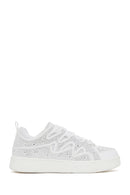 Kadın Beyaz Taşlı Sneaker | Derimod Kadın Beyaz Taşlı Sneaker | Derimod