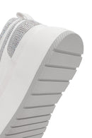 Kadın Beyaz Kalın Tabanlı Taşlı Bağcıklı Sneaker | Derimod Kadın Beyaz Kalın Tabanlı Taşlı Bağcıklı Sneaker | Derimod