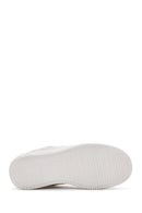 Women's White Thick Soled Stone Sneaker | Derimod Women's White Thick Soled Stone Sneaker | Derimod