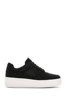 Women's Black Thick Soled Stone Sneaker | Derimod Women's Black Thick Soled Stone Sneaker | Derimod