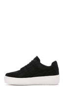 Women's Black Thick Soled Stone Sneaker | Derimod Women's Black Thick Soled Stone Sneaker | Derimod