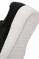 Women's Black Thick Soled Stone Sneaker | Derimod Women's Black Thick Soled Stone Sneaker | Derimod