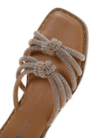 Women's Beige Stone Slippers | Derimod Women's Beige Stone Slippers | Derimod