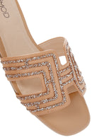 Women's Beige Stone Slippers | Derimod Women's Beige Stone Slippers | Derimod