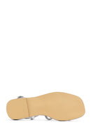 Kadın Gümüş Bilekten Bantlı Taşlı Sandalet | Derimod Kadın Gümüş Bilekten Bantlı Taşlı Sandalet | Derimod