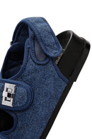 Women's Blue Ankle Strap Jean Fabric Sandals | Derimod Women's Blue Ankle Strap Jean Fabric Sandals | Derimod