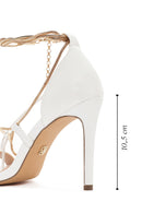 Women's White Ankle Chain-Tied Thin Heel Sandals | Derimod Women's White Ankle Chain-Tied Thin Heel Sandals | Derimod
