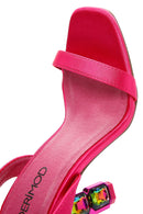 Kadın Pembe Bilekten Bantlı Yüksek Topuklu Sandalet | Derimod Kadın Pembe Bilekten Bantlı Yüksek Topuklu Sandalet | Derimod