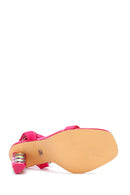 Kadın Pembe Bilekten Bantlı Yüksek Topuklu Sandalet | Derimod Kadın Pembe Bilekten Bantlı Yüksek Topuklu Sandalet | Derimod