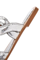 Kadın Gümüş Örgü Desenli Terlik | Derimod Kadın Gümüş Örgü Desenli Terlik | Derimod