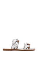 Kadın Gümüş Örgü Desenli Terlik | Derimod Kadın Gümüş Örgü Desenli Terlik | Derimod